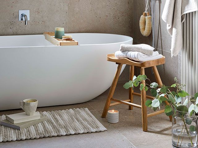 calm mindful bathroom scheme from dunelm's 2020 range