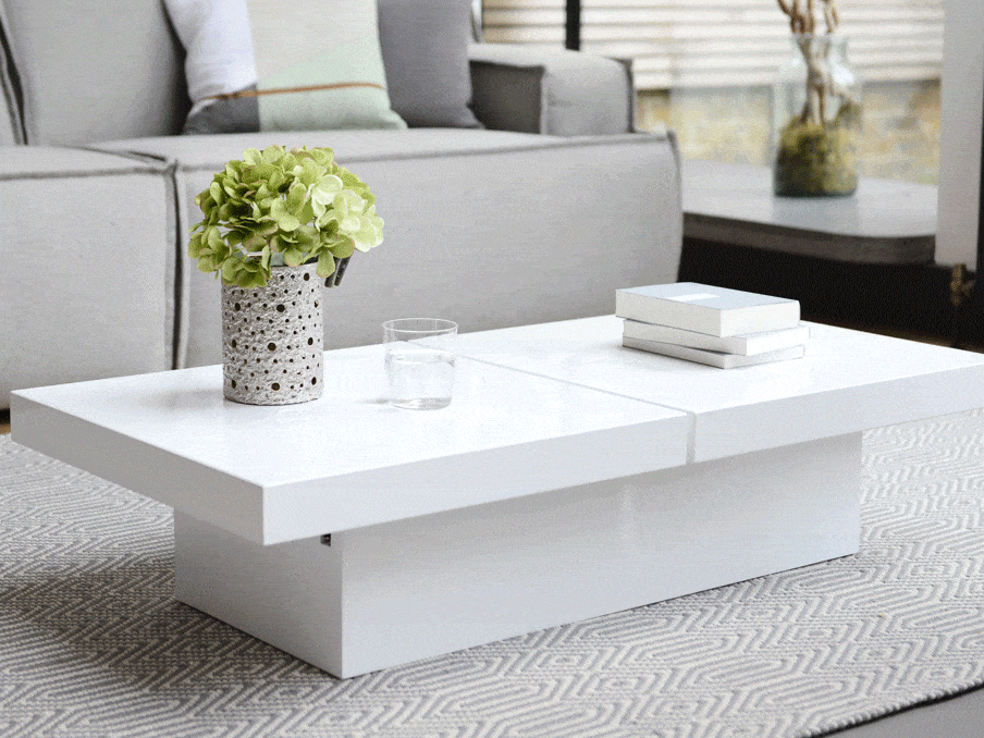 dwell two block coffee table with hidden storage - goodhomesmagazine.com