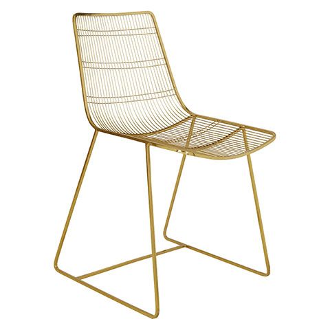 gold wire dining chair - 7 of the most on-trend dining chairs - dining - goodhomesmagazine.com