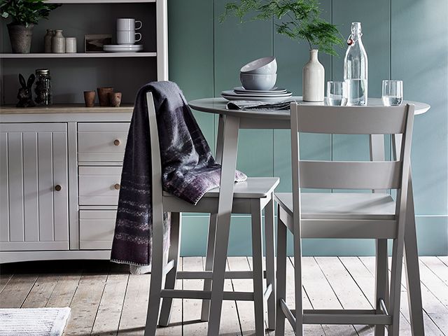 grey and green dining scheme - 6 sustainable household swaps - inspiration - goodhomesmagazine.com