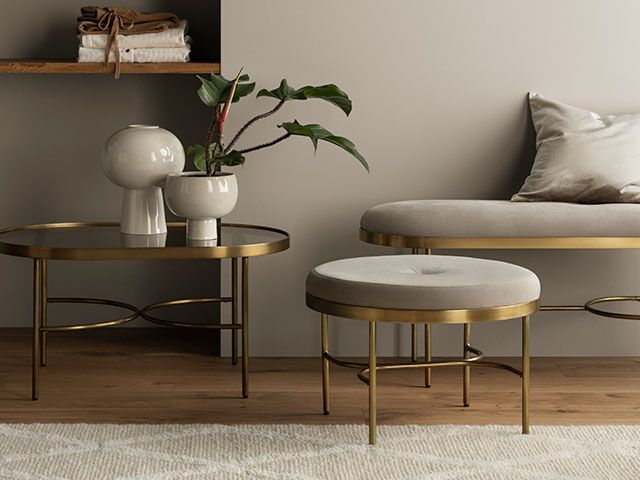 h&m upholstered brass furniture collection new - goodhomesmagazine.com
