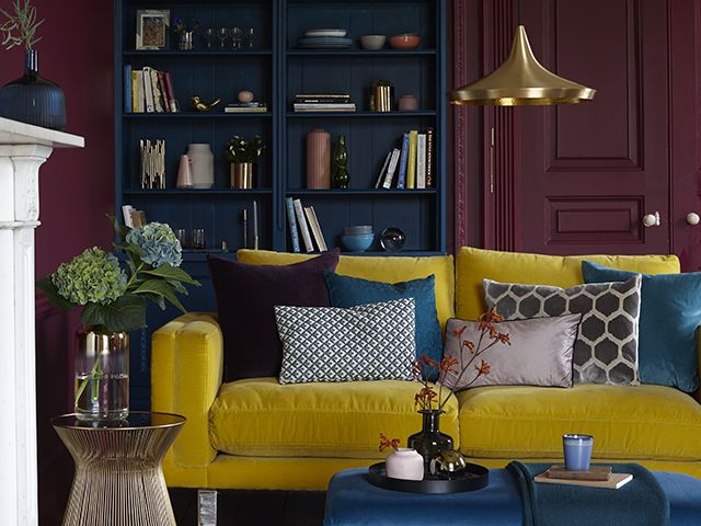 Have a living room with rich jewel tone colours