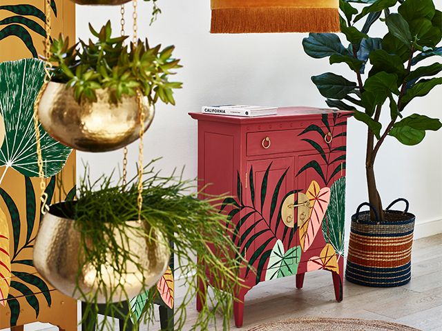jungle painted furniture - spring interior trends from Oliver Bonas - inspiration - goodhomesmagazine.com