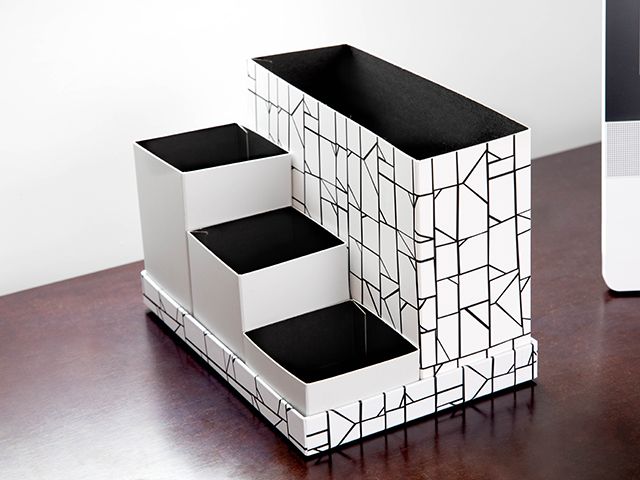 monochrome desk storage - poundland launches new storage range - news - goodhomesmagazine.com