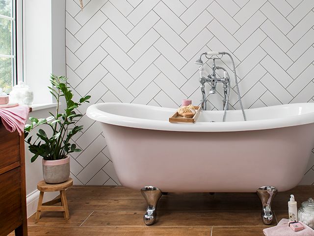 pink roll top bath in victorian bathroom good homes august 2019 - victorian-style bathrooms we are loving on instagram - bathroom - goodhomesmagazine.com