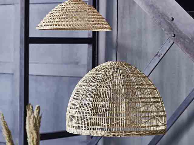 rattan pendant lighting - lighting trends for spring summer 2020 - inspiration - goodhomesmagazine.com