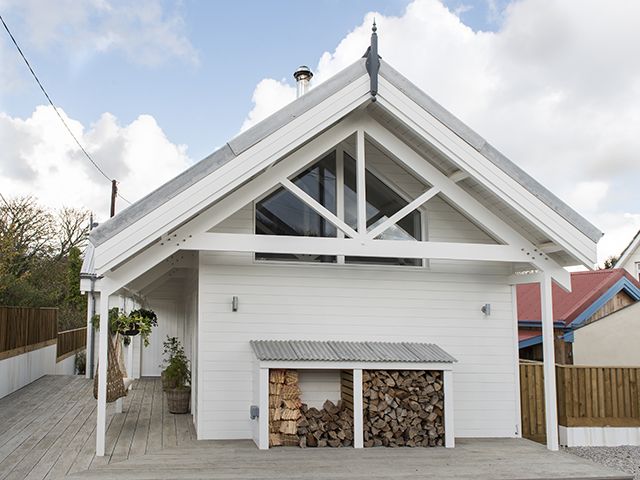 rustic cabin build in cornwall - exterior of house - goodhomesmagazine.com