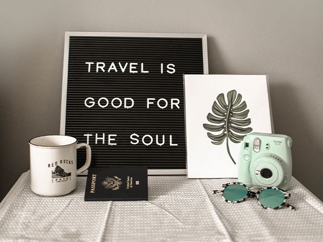 travel is good for the soul pegboard polaroid - earn £50k a year travelling the world for interior inspo - news - goodhomesmagazine.com