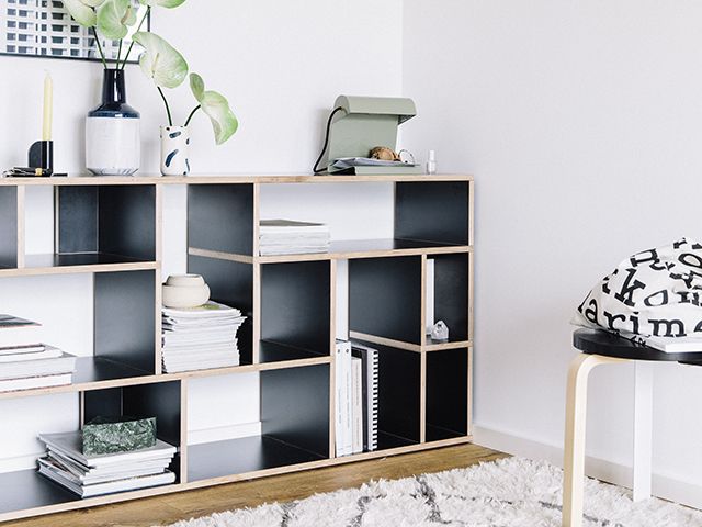 tylko modular shelf storage system as sideboard - goodhomesmagazine.com