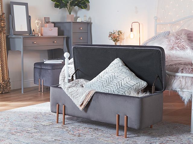 wayfair ottoman - 5 of the best velvet ottomans - bedroom - goodhomesmagazine.com