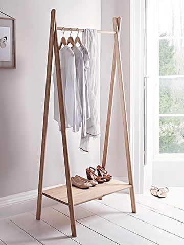 wooden scandi clothes rail - 6 stylish clothes rails - bedroom - goodhomesmagazine.com