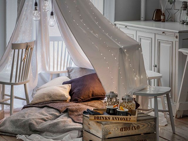 family fort for movie night - goodhomesmagazine.com