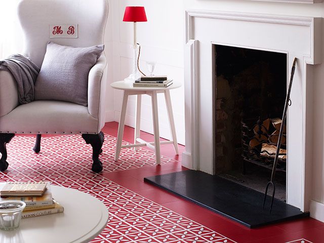 period style house with luxury vinyl floor tiles in red - goodhomesmagazine.com
