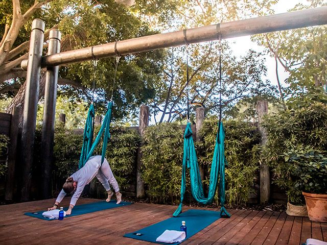 aerial yoga - postcard from Marbella: a wellness-focused overnight stay - inspiration - goodhomesmagazine.com