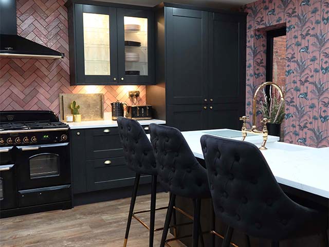 black and pink kitchen scheme - 5 black interiors we're loving on Instagram - inspiration - goodhomesmagazine.com