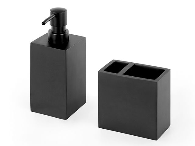black bathroom accessories - how to get the look of a designer bathroom for less - bathroom - goodhomesmagazine.com