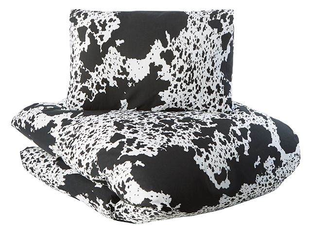 cow print duvet . black colour palette: our top picks - inspiration - goodhomesmagazine.com