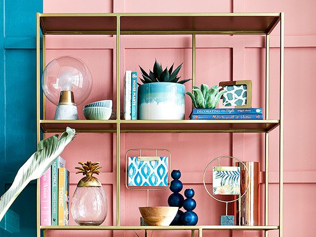 stylish shelving unit with decoration - goodhomesmagazine.com