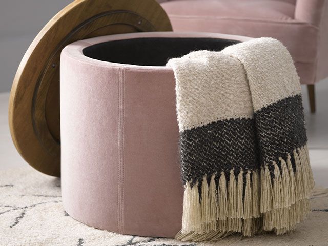 pink storage footstool - 6 of the best storage solutions for decluttering - inspiration - goodhomesmagazine.com