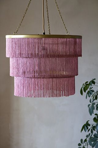rockett st george pink fringe light - 5 chandeliers to suit every interior style - shopping - goodhomesmagazine.com