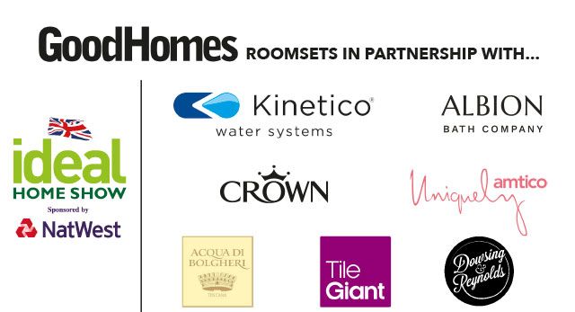 sponsor logos for ideal home show good homes roomsets 2020