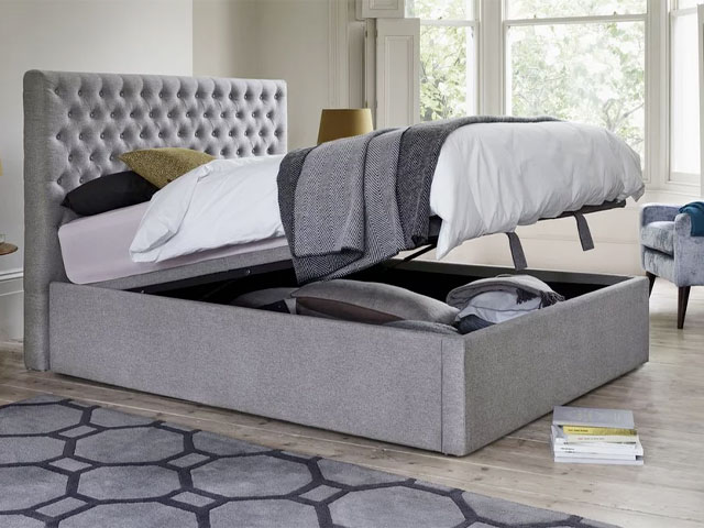 bedroom storage ideas: ottoman storage bed