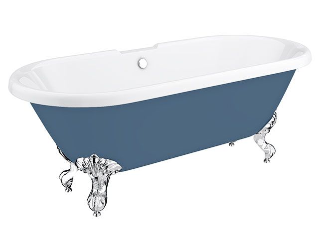 double ended blue rolltop bath 