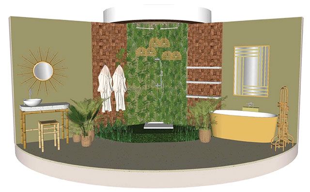 wellness bathroom roomset at ideal home show 2020 - good homes
