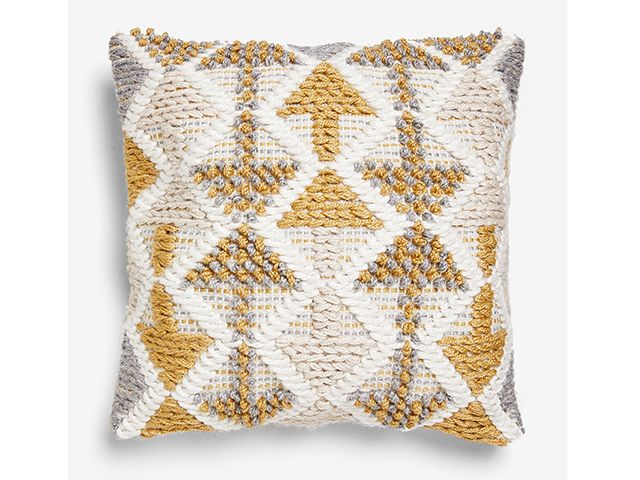 tufted cushion made from recycled plastic - goodhomesmagazine.com