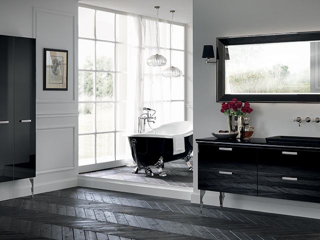 black bathroom ideas - how to use black in your bathroom - bathroom - goodhomesmagazine.com