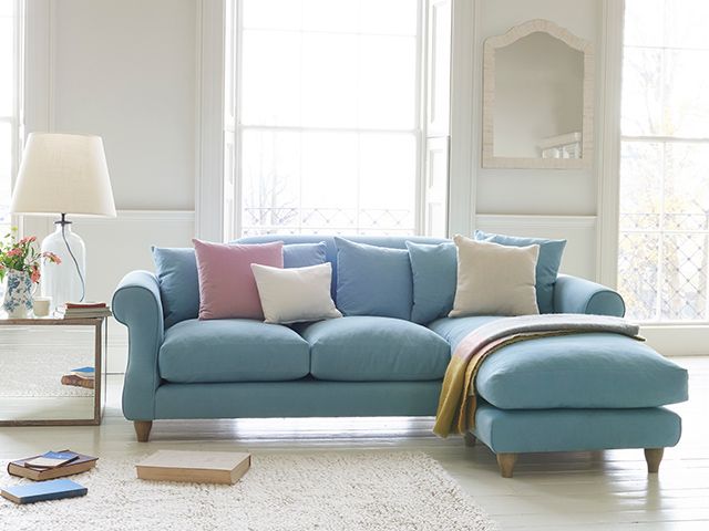 blue corner sofa - corner sofas: our favourite comfortable and stylish designs - living room - goodhomesmagazine.com