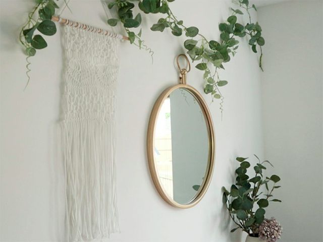 calico cloud macrame wall hanging