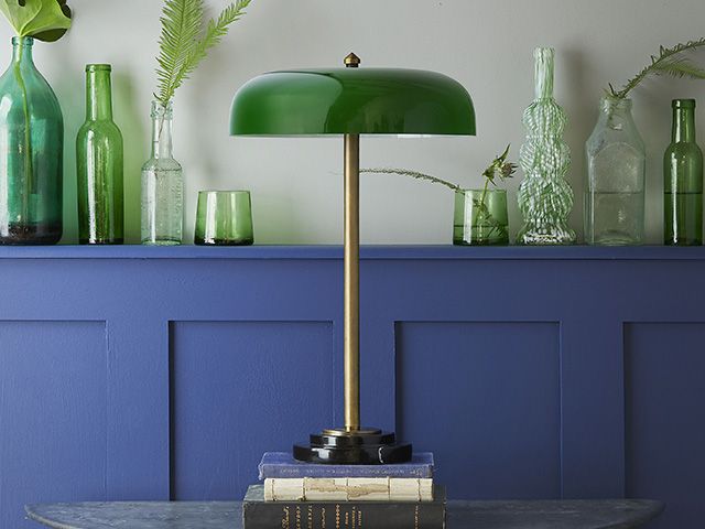 green glass desk lamp - 6 of the best statement desk lamps - home office - goodhomesmagazine.com