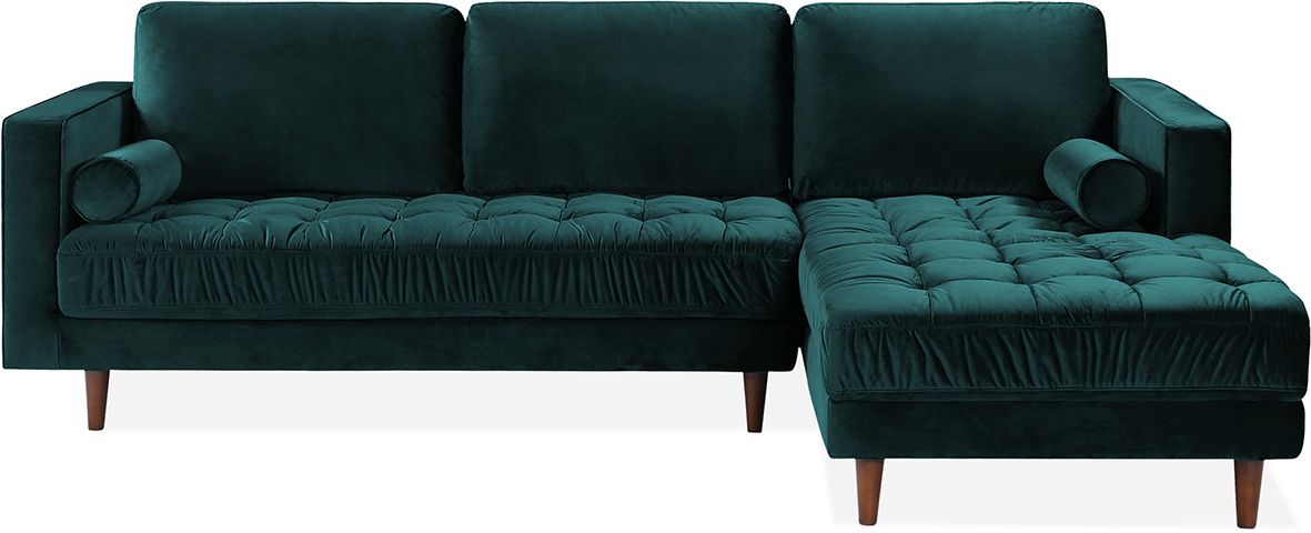 green velvet corner sofa - chaise sofas: our favourite comfortable and stylish designs - living room - goodhomesmagazine.com
