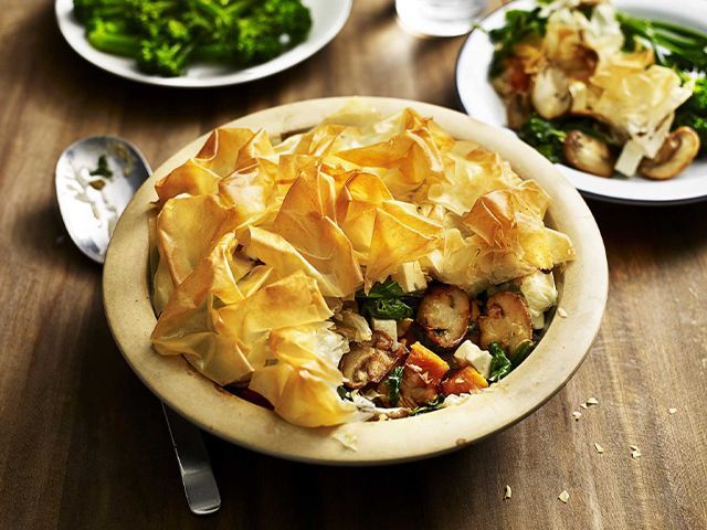 mushroom and spinach pie - 5 pie recipes to celebrate British Pie Week - kitchen - goodhomesmagazine.com