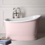 short deep bath tub in pink