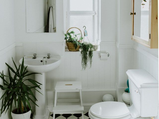 white bathroom suite - top 3 natural cleaning products you can make at home - inspiration - goodhomesmagazine.com