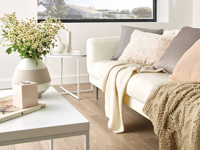 white living room scheme - how to update your living room for spring - living room - goodhomesmagazine.com