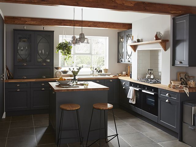 GoodHome Artemisia Matt Graphite Shaker kitchen from B&Q - goodhomesmagazine.com