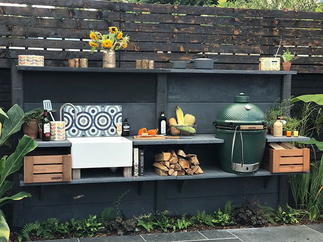 WWOO outdoor kitchen designs with pattern tiles - garden - goodhomesmagazine.com 