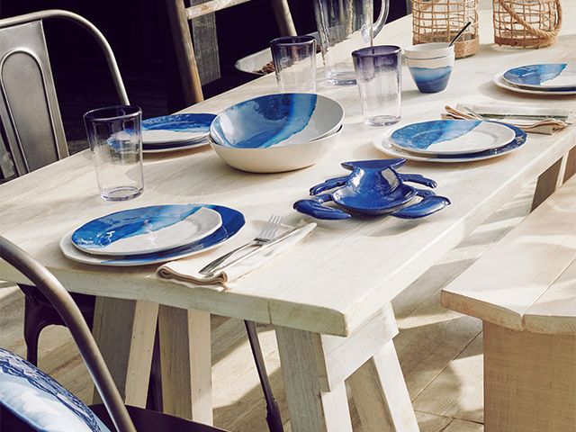 blue dining scheme - 6 stylish al fresco dining ideas - garden - goodhomesmagazine.com