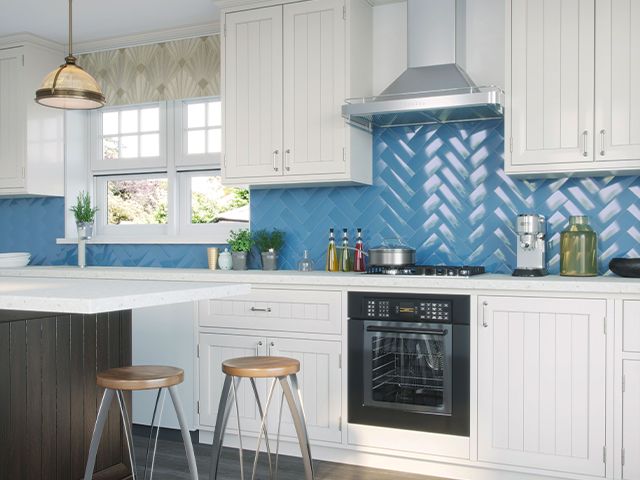 blue tiled kitchen - modern nautical decorating ideas for your home - inspiration - goodhomesmagazine.com