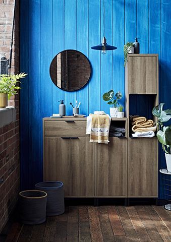 blue wooden bathroom - modern nautical decorating ideas for your home - inspiration - goodhomesmagazine.com