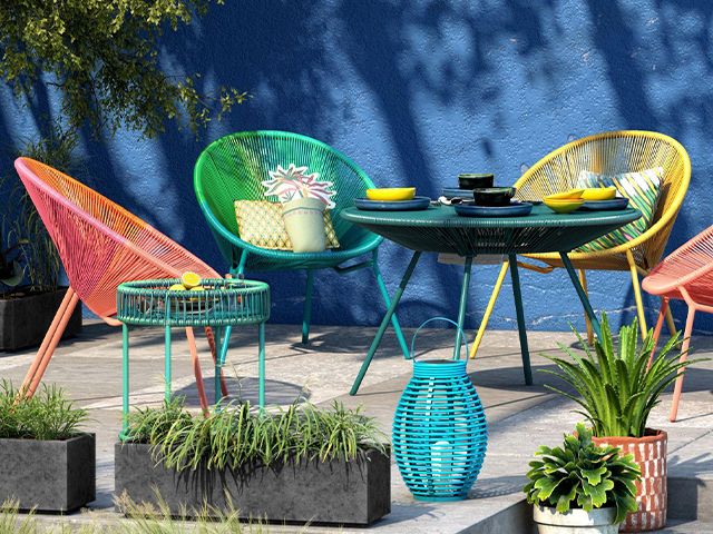 bright garden furniture - 6 stylish al fresco dining ideas - garden - goodhomesmagazine.com