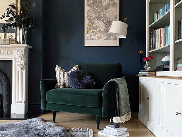 green velvet snuggle chair - win a room makeover for a frontline NHS worker - news - goodhomesmagazine.com
