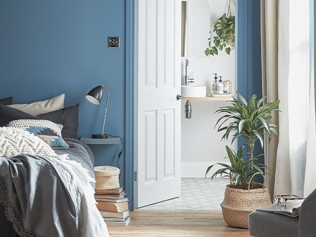 mid blue painted bedroom - where to buy paint online during lockdown? - shopping - goodhomesmagazine.com