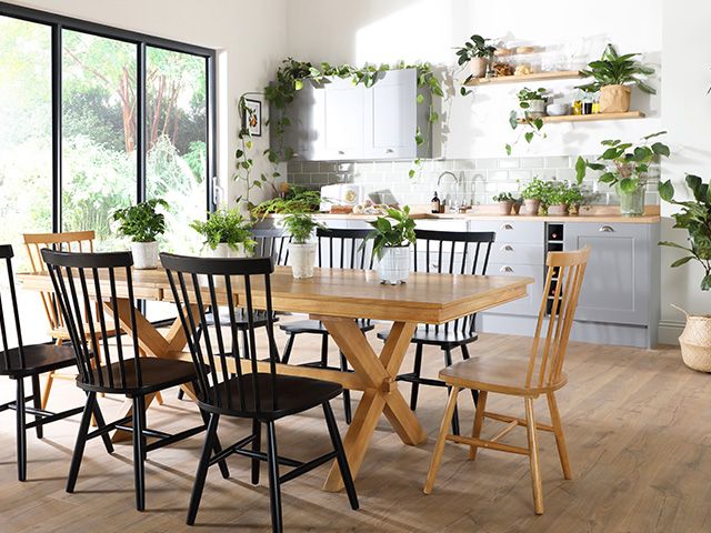 open plan kitchen diner with crittall doors - how to create a productive workspace with houseplants - inspiration - goodhomesmagazine.com