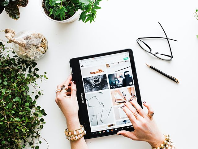 woman on ipad shopping - 5 tips on how to save money during lockdown - inspiration - goodhomesmagazine.com