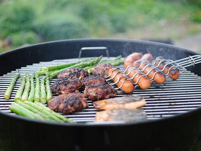 mea and vegetables cooking on a bbq - kitchen - goodhomesmagazine.com