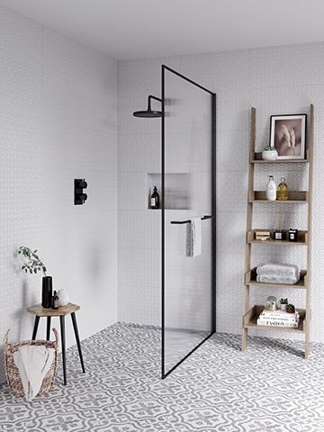 black shower screen - how to make your bathroom look more expensive - bathroom - goodhomesmagazine.com